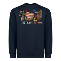 Navy faith love freedom usa Heavyweight Sweatshirt - NancyCooperArtShop