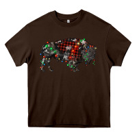 Chocolate Brown christmas bison Heavy Core Tee - RanaPortraitStore