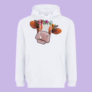 Cow With Flowers Heavyweight Hoodie Designed By Bettercallsaul