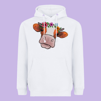 Cow With Flowers Heavyweight Hoodie Designed By Bettercallsaul