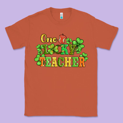 One Lucky Teacher Classic Tee Designed By Adodesignshop