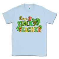 Dusty Blue one lucky teacher Classic Tee - AdoDesignShop
