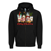 Black santa fuel merry christmas Zipper Hoodie - MaliasSmallBusiness