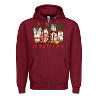 Burgundy santa fuel merry christmas Zipper Hoodie - MaliasSmallBusiness