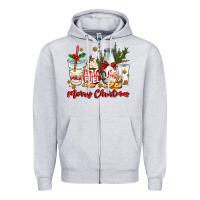 Heather Grey santa fuel merry christmas Zipper Hoodie - MaliasSmallBusiness