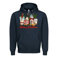 Navy santa fuel merry christmas Zipper Hoodie - MaliasSmallBusiness
