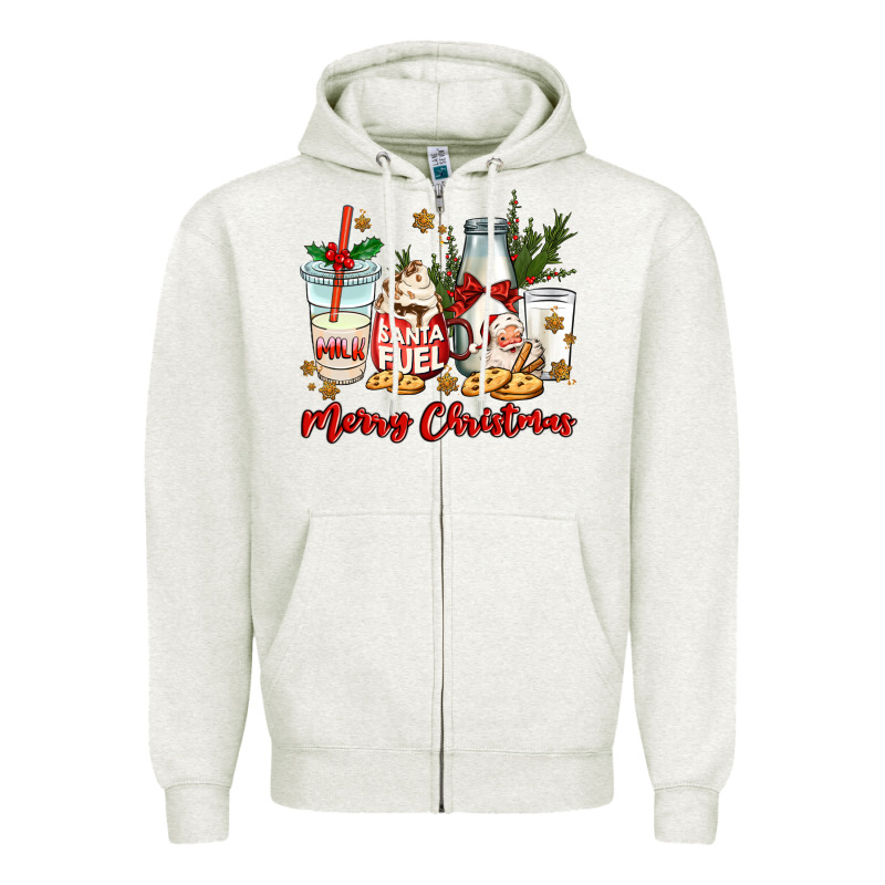Santa Fuel Merry Christmas Zipper Hoodie by MaliasSmallBusiness | Teevron