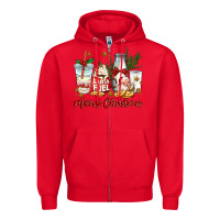 Red santa fuel merry christmas Zipper Hoodie - MaliasSmallBusiness