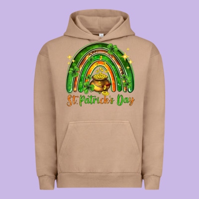St. Patrick's Day Rainbow Urban Hoodie Designed By Howdyjamesfarm