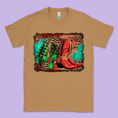 Country Boots Christmas Classic Tee Designed By Jasminsmagicworld