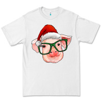White christmas pig with santa claus hat Premium Tee - RanaPortraitStore