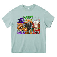 Arona happy hallothanksmas with cow Heavy Core Tee - texasbilliewilder