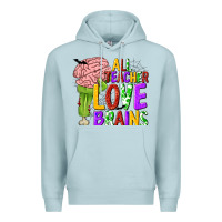 Blue Mist All Teacher Love Brains Premium Hoodie - texasbilliewilder