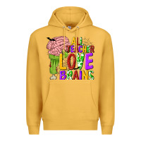 Mustard All Teacher Love Brains Premium Hoodie - texasbilliewilder
