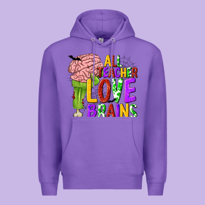 All Teacher Love Brains Premium Hoodie Designed By Texasbilliewilder