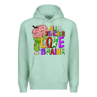 Seafoam All Teacher Love Brains Premium Hoodie - texasbilliewilder