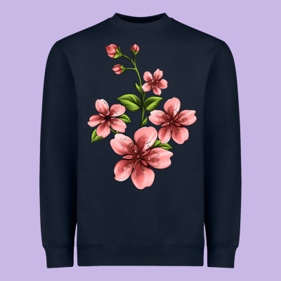 Pink Flowers Hibiscus Heavyweight Sweatshirt Designed By Jasminsmagicworld