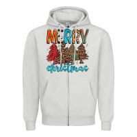 Dove Grey merry christmas trees Zipper Hoodie - MaliasSmallBusiness