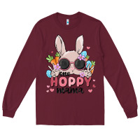 Burgundy one hoppy mama Long Sleeve Tee - MaliasSmallBusiness