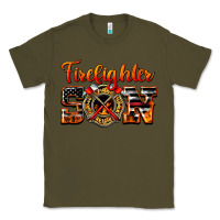 Army Green American Flag Firefighter Son Classic Tee - LillyAllenDesigns