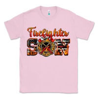 Bubblegum Pink American Flag Firefighter Son Classic Tee - LillyAllenDesigns