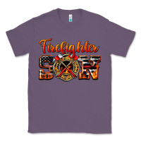 Lavender American Flag Firefighter Son Classic Tee - LillyAllenDesigns