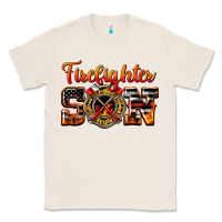 Natural American Flag Firefighter Son Classic Tee - LillyAllenDesigns