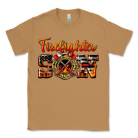Toasted Coconut American Flag Firefighter Son Classic Tee - LillyAllenDesigns