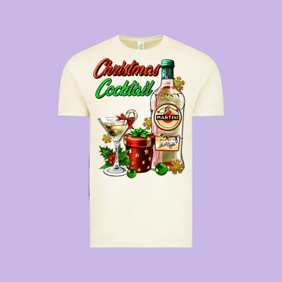 Christmas Cocktail Martini And Gift Vintage Tee Designed By Adodesignshop