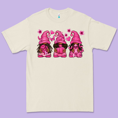 Breast Cancer Afro Gnomies Premium Tee Designed By Texasbilliewilder