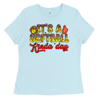 Baby Blue it s a softball kinda day Ladies Tee - Zillion Design Studio