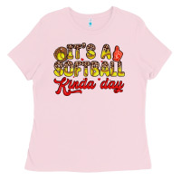 Bubblegum Pink it s a softball kinda day Ladies Tee - Zillion Design Studio