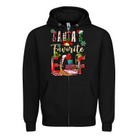 Black santas favorite elf Zipper Hoodie - MaliasSmallBusiness