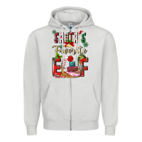 Dove Grey santas favorite elf Zipper Hoodie - MaliasSmallBusiness