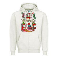 Oatmeal Heather santas favorite elf Zipper Hoodie - MaliasSmallBusiness