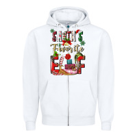 White santas favorite elf Zipper Hoodie - MaliasSmallBusiness