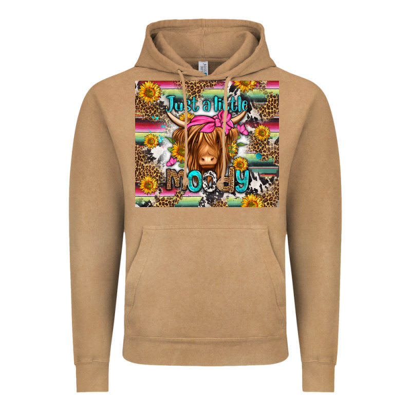 Just A Little Moody Long Haired Cow Vintage Hoodie by Jasminsmagicworld | Teevron