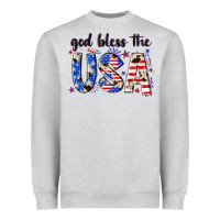 Heather Grey god bless the usa Heavyweight Sweatshirt - NancyCooperArtShop