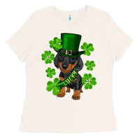 Bone st. patrick's day lucky dachshund puppy Ladies Tee - RanaPortraitStore