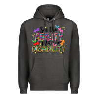 Charcoal Heather see the ability not the disability Premium Hoodie - NancyCooperArtShop