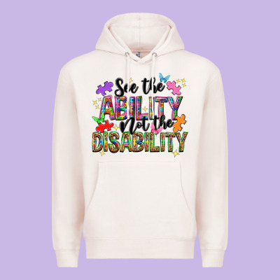 See The Ability Not The Disability Premium Hoodie Designed By Nancycooperartshop