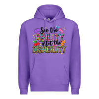 Purple see the ability not the disability Premium Hoodie - NancyCooperArtShop