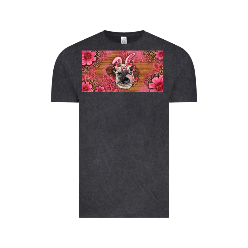 Easter Heifer With Bunny Ears And Glasses License Plate Vintage Tee by Artiststas | Teevron