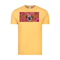 Vintage Mustard easter heifer with bunny ears and glasses license plate Vintage Tee - Artiststas