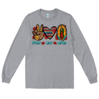 Heather Grey peace love lupita Long Sleeve Tee - JahusDesignShop