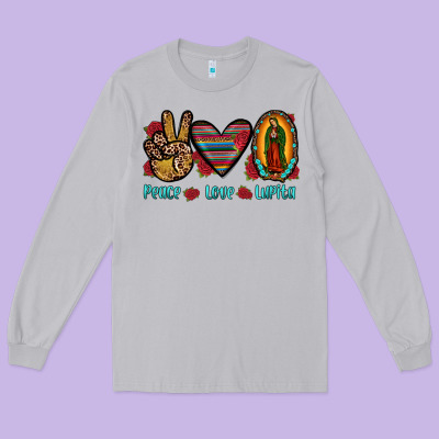 Peace Love Lupita Long Sleeve Tee Designed By Jahusdesignshop