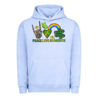 Pigment Grape Ice Peace Love Shamrock  St. Patrick's Day Urban Hoodie - CowGirlArtShop