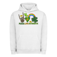 Pigment Lunar Rock Peace Love Shamrock  St. Patrick's Day Urban Hoodie - CowGirlArtShop