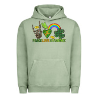 Pigment Oil Green Peace Love Shamrock  St. Patrick's Day Urban Hoodie - CowGirlArtShop