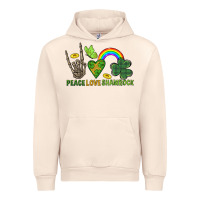 Sandshell Peace Love Shamrock  St. Patrick's Day Urban Hoodie - CowGirlArtShop